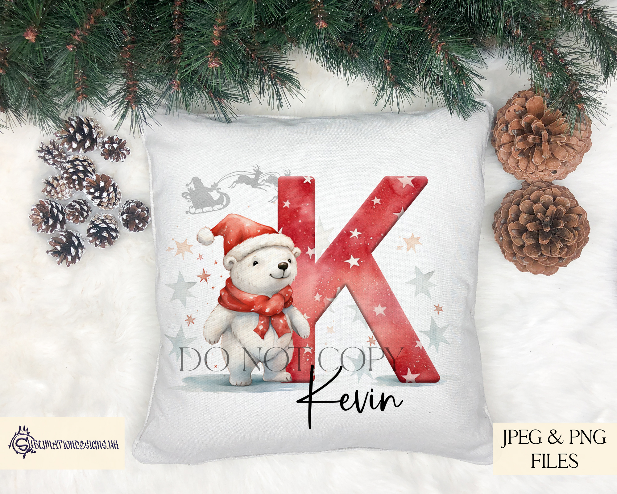 Cute Polar Bear Christmas Alphabet Set - Alphabet Design