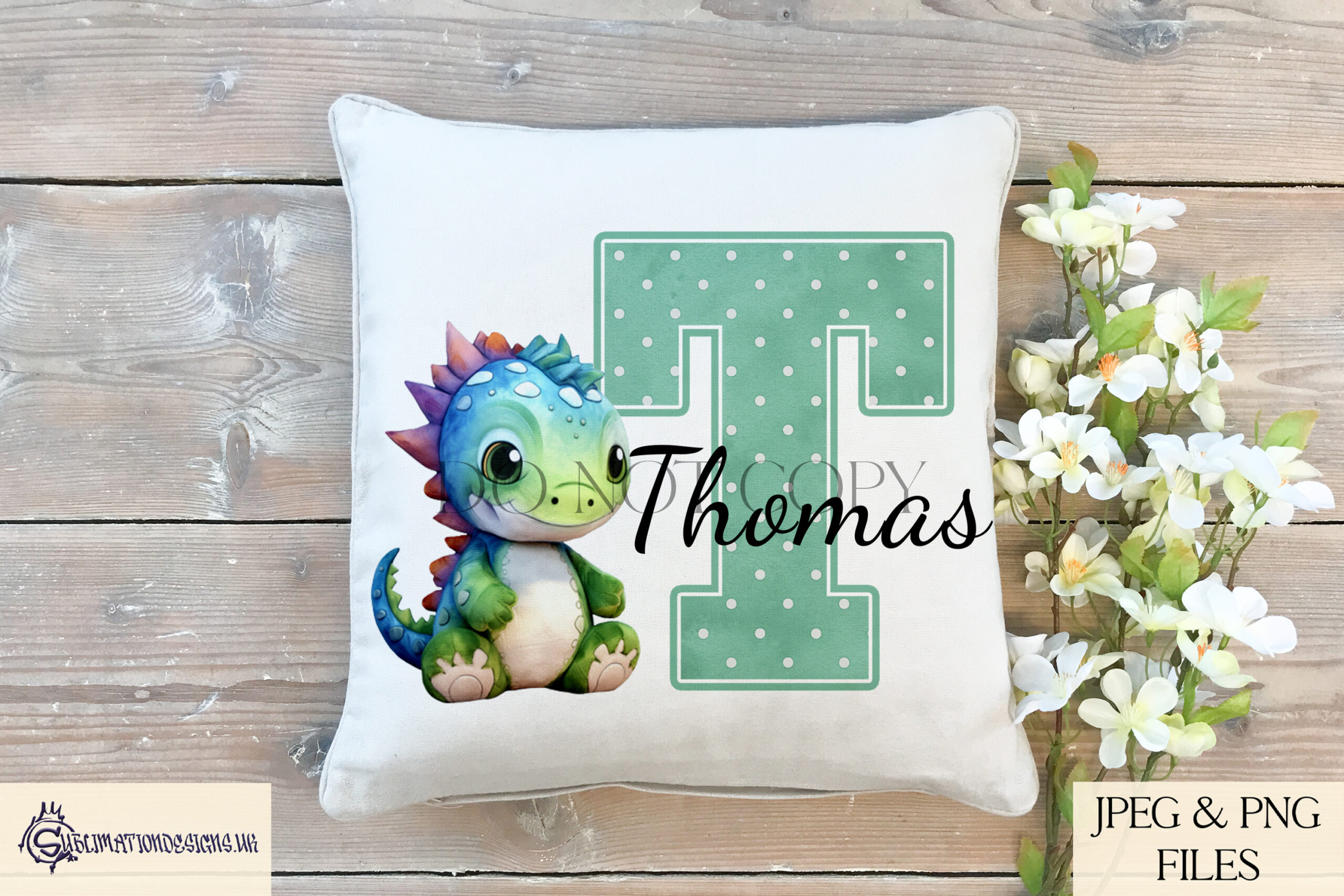 Dinosaur Alphabet - Letter  with Dinosaur Illustration