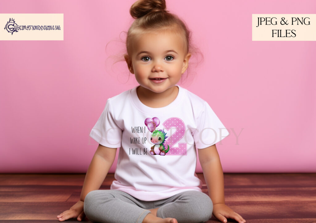 Pink Dinosaur Birthday Number Set - Dinosaur Holding Balloons