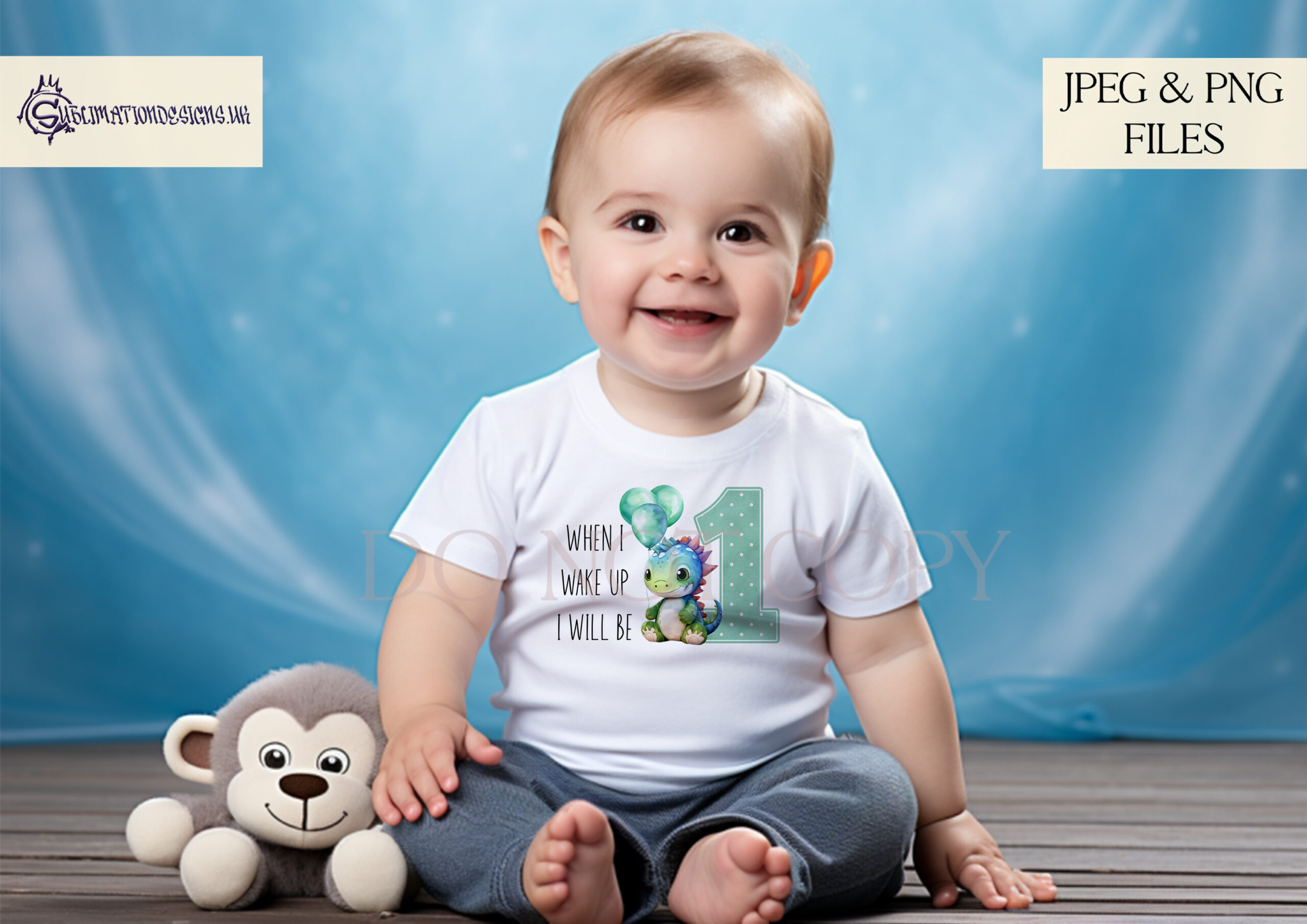 Cute Baby Dinosaur Birthday Numbers Set