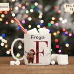 Christmas Highland Cow Alphabet Set - Festive Personalization