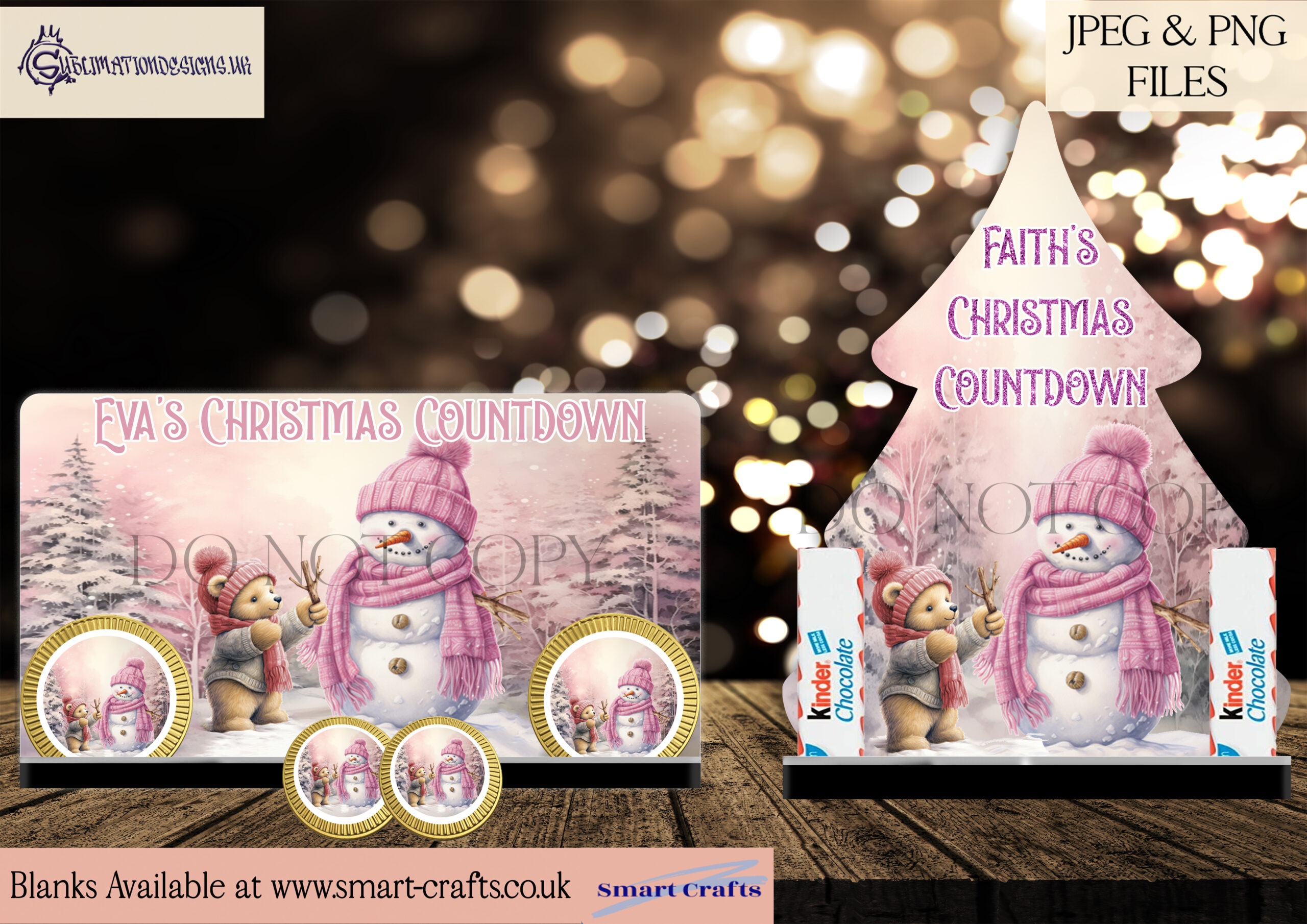 Teddy Bear Building a Snowman Design Set - Holiday Artwork