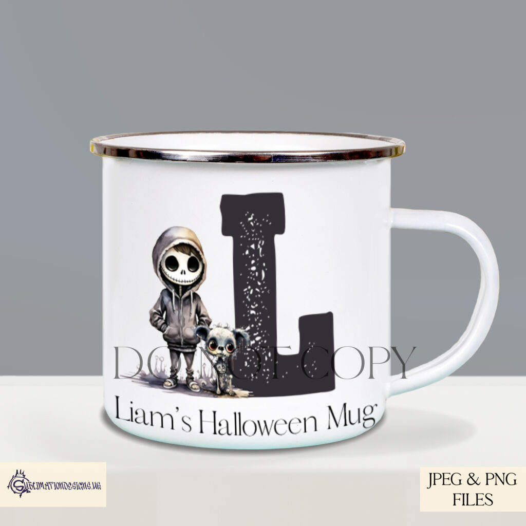 Halloween Inspired Skeleton Boy Alphabet Set - Personalized Halloween Fun