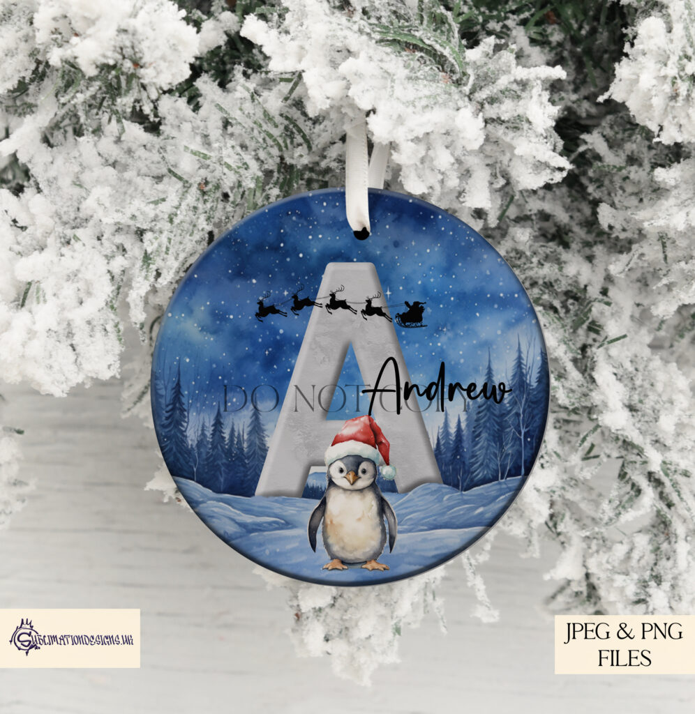 Arctic Christmas Penguin Alphabet Set - Personalized Winter Wonderland