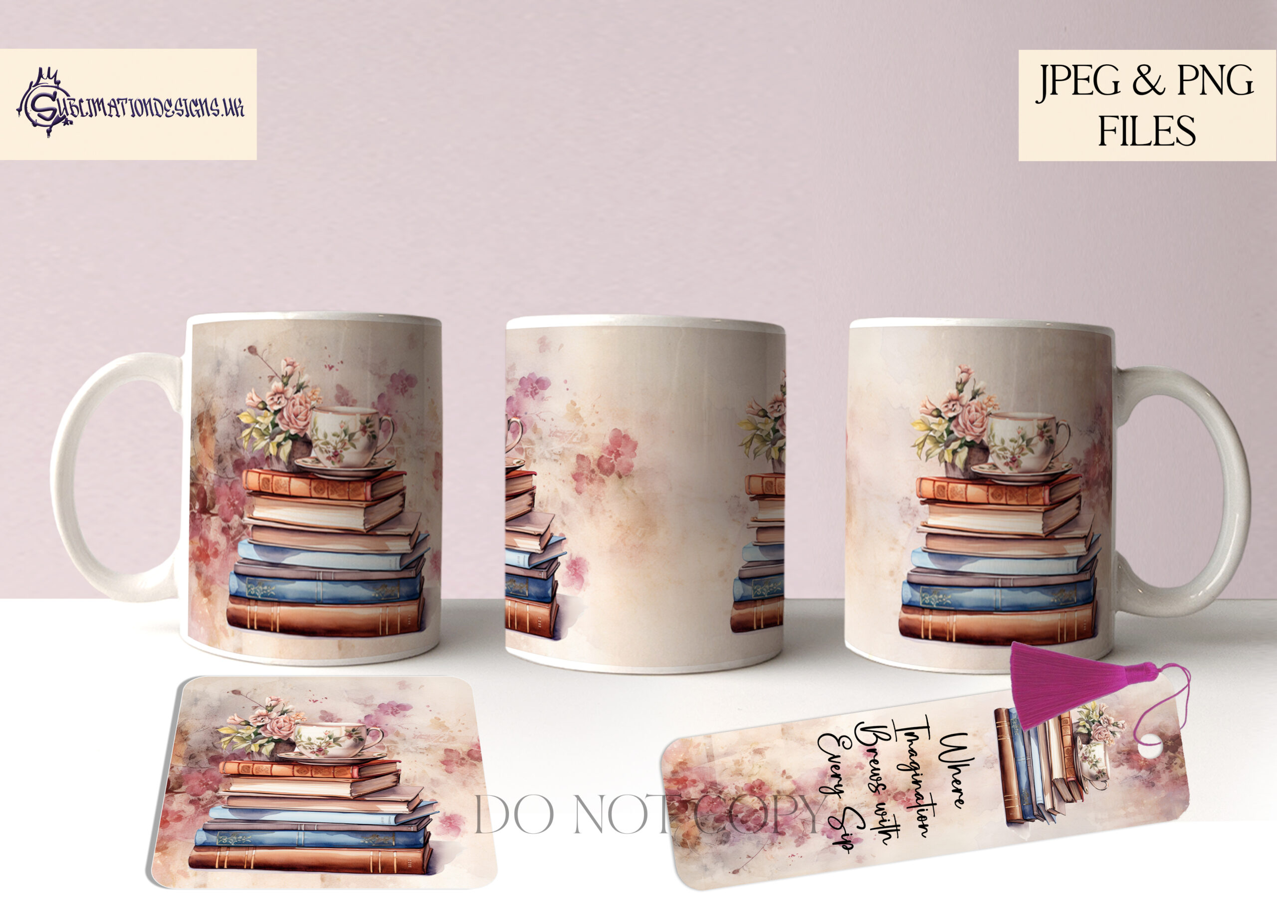 Enchanting Books and Coffee Design Set - Cosy Reading Collection
