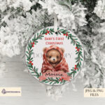 Baby Bear At Christmas Sublimation Design