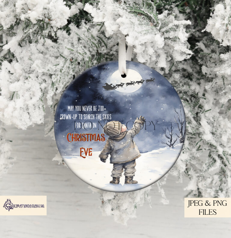 Winter Sky Santa Search Design Set - Holiday Illustration