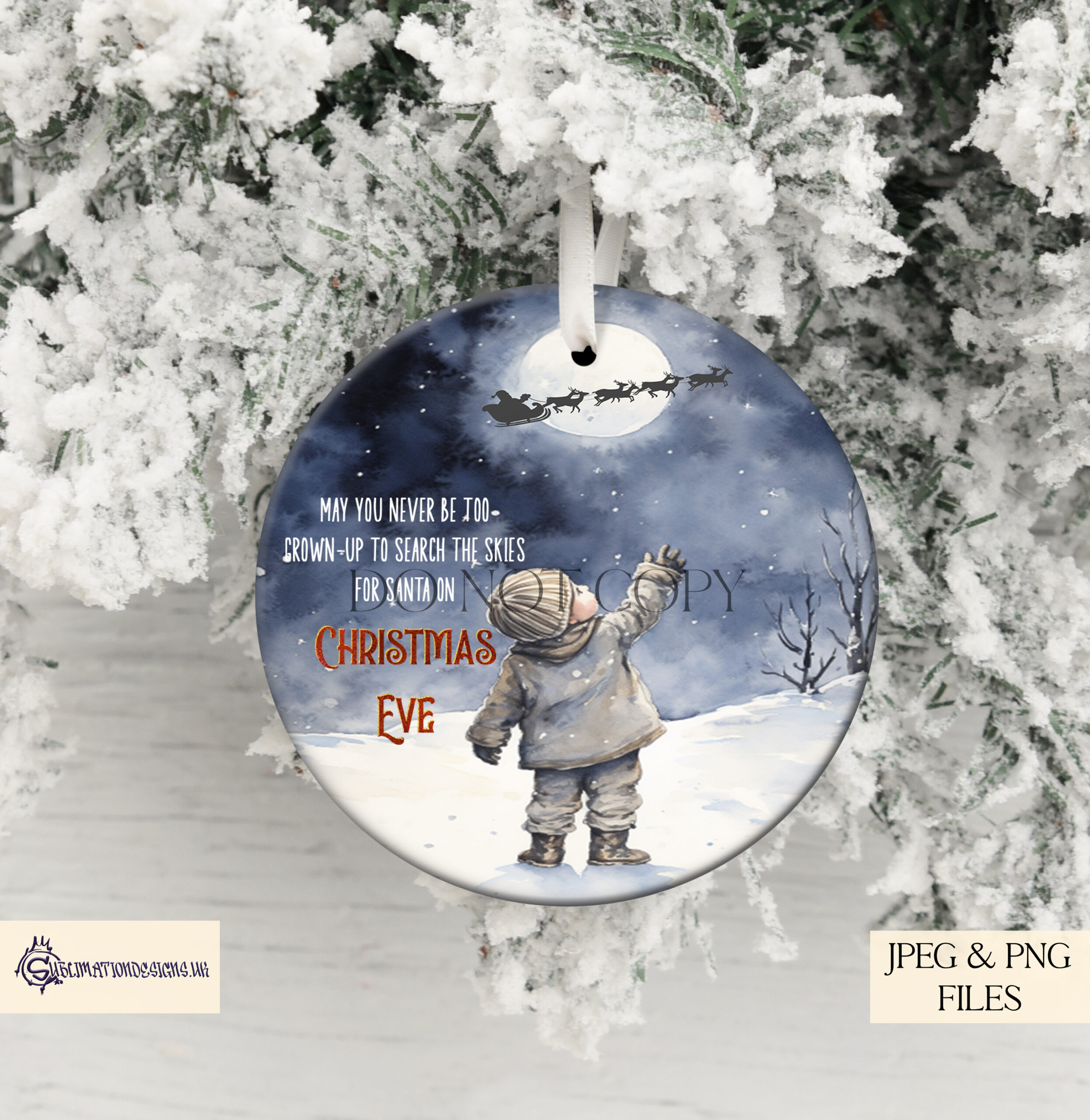 Winter Sky Santa Search Design Set - Holiday Illustration