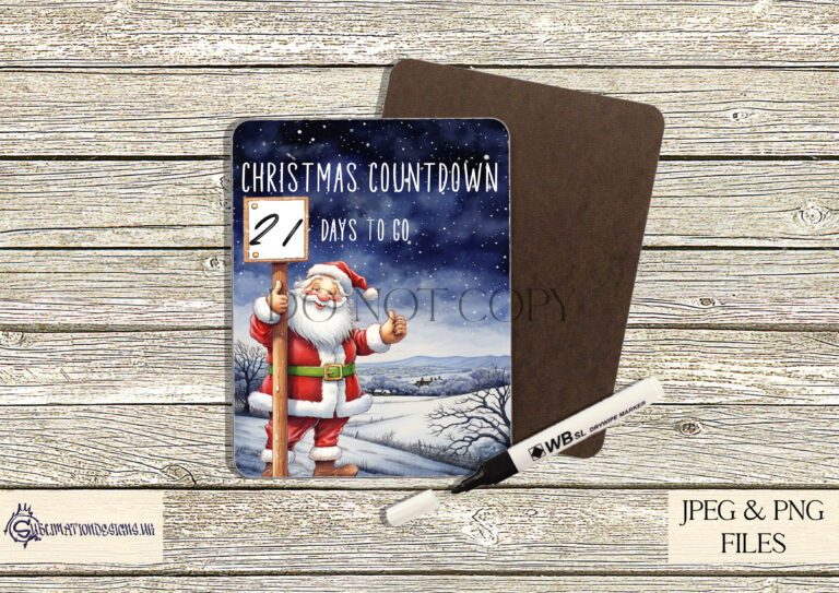 Santa Countdown Sign Design Set - Festive Countdown
