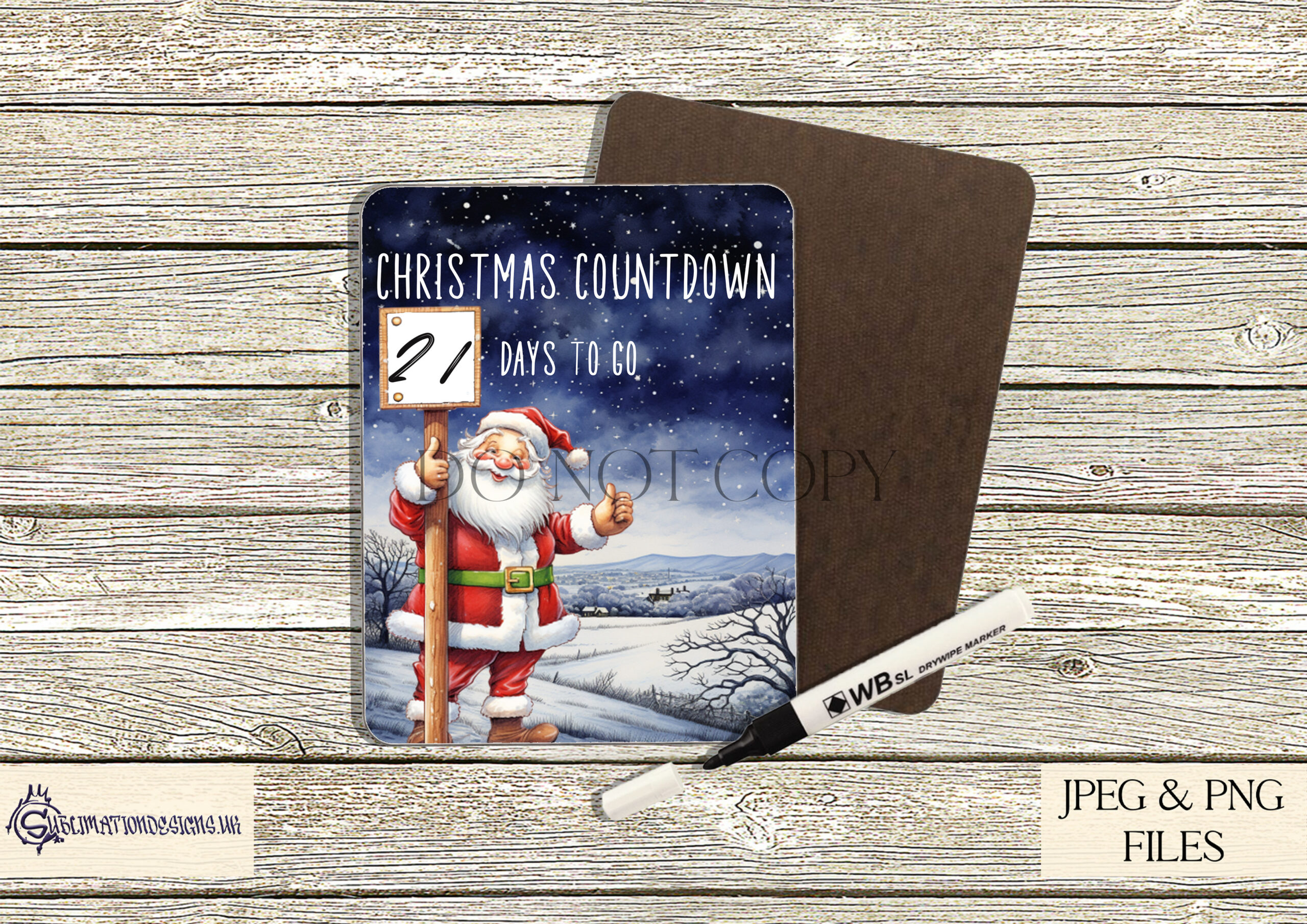 Santa Countdown Sign Design Set - Festive Countdown