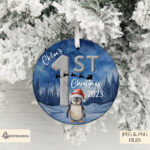 Arctic Christmas Penguin Alphabet Set - Personalized Winter Wonderland