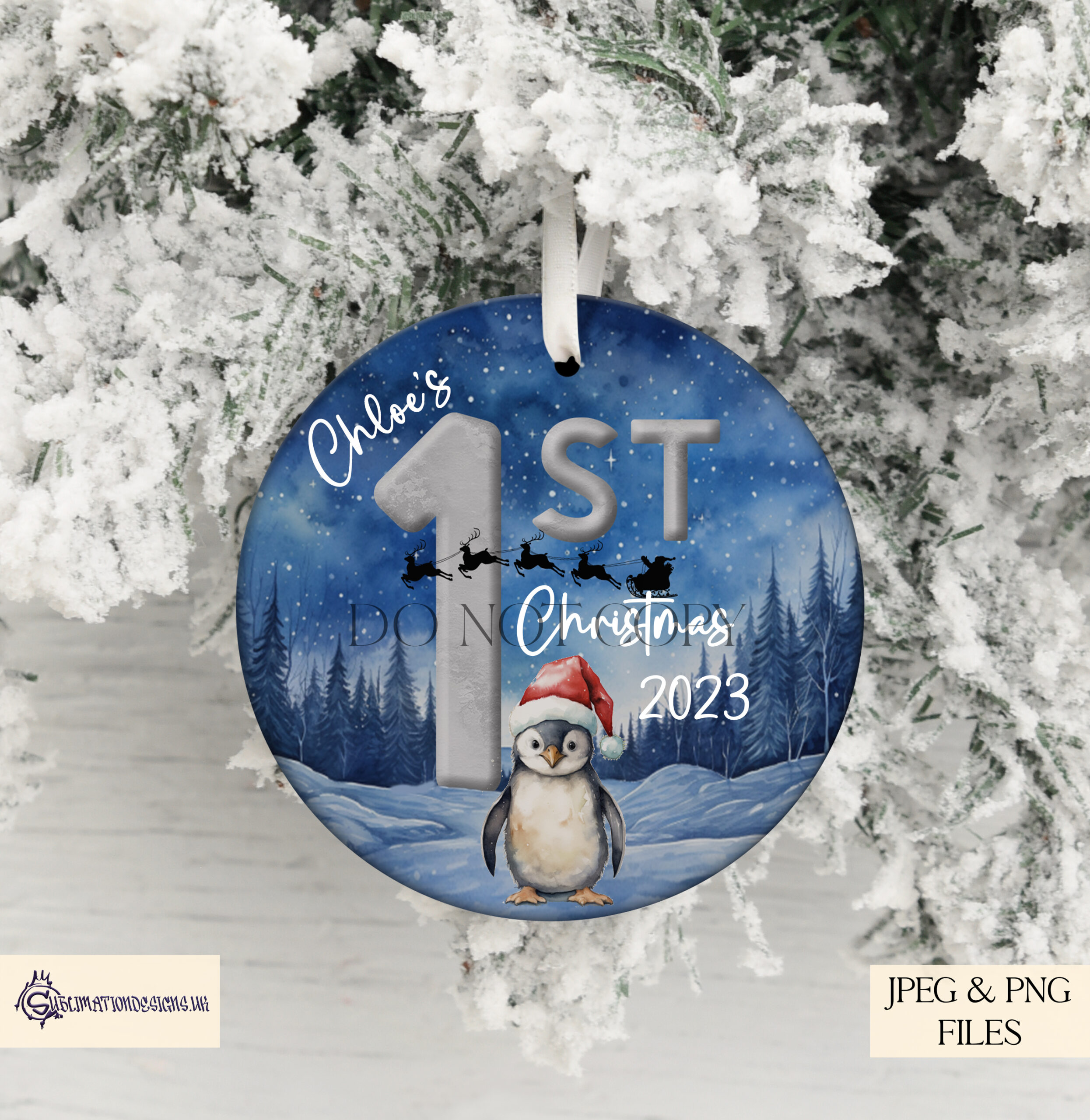 Arctic Christmas Penguin Alphabet Set - Personalized Winter Wonderland