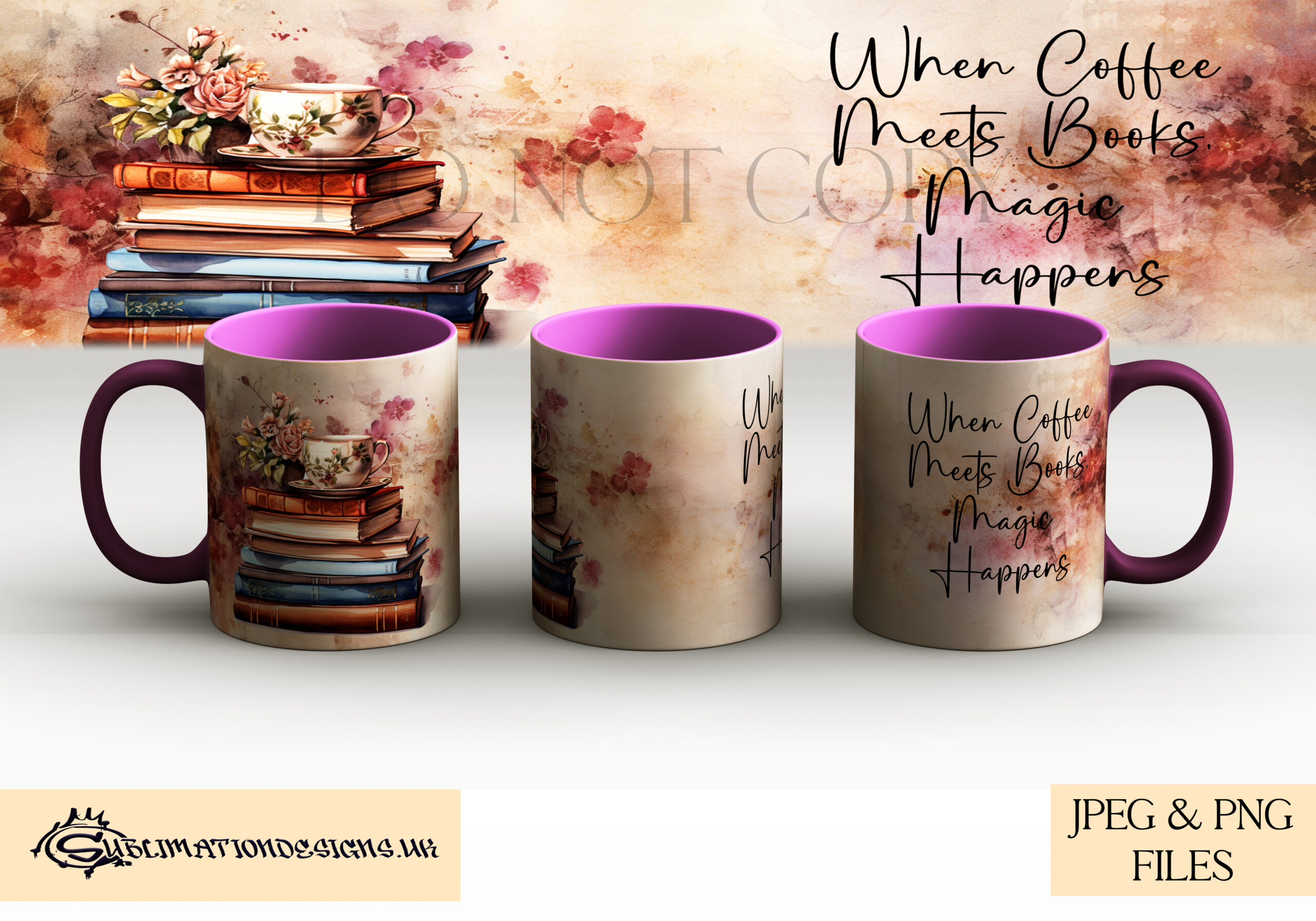 Enchanting Books and Coffee Design Set - Cosy Reading Collection