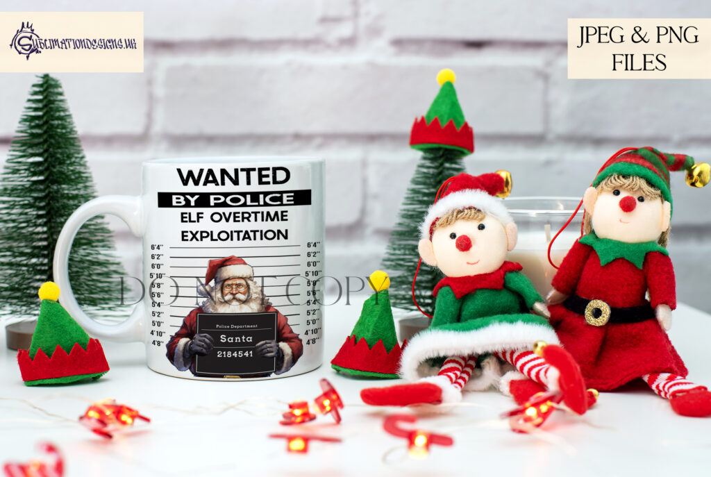Santa's Wanted Mug Shot Designs Set