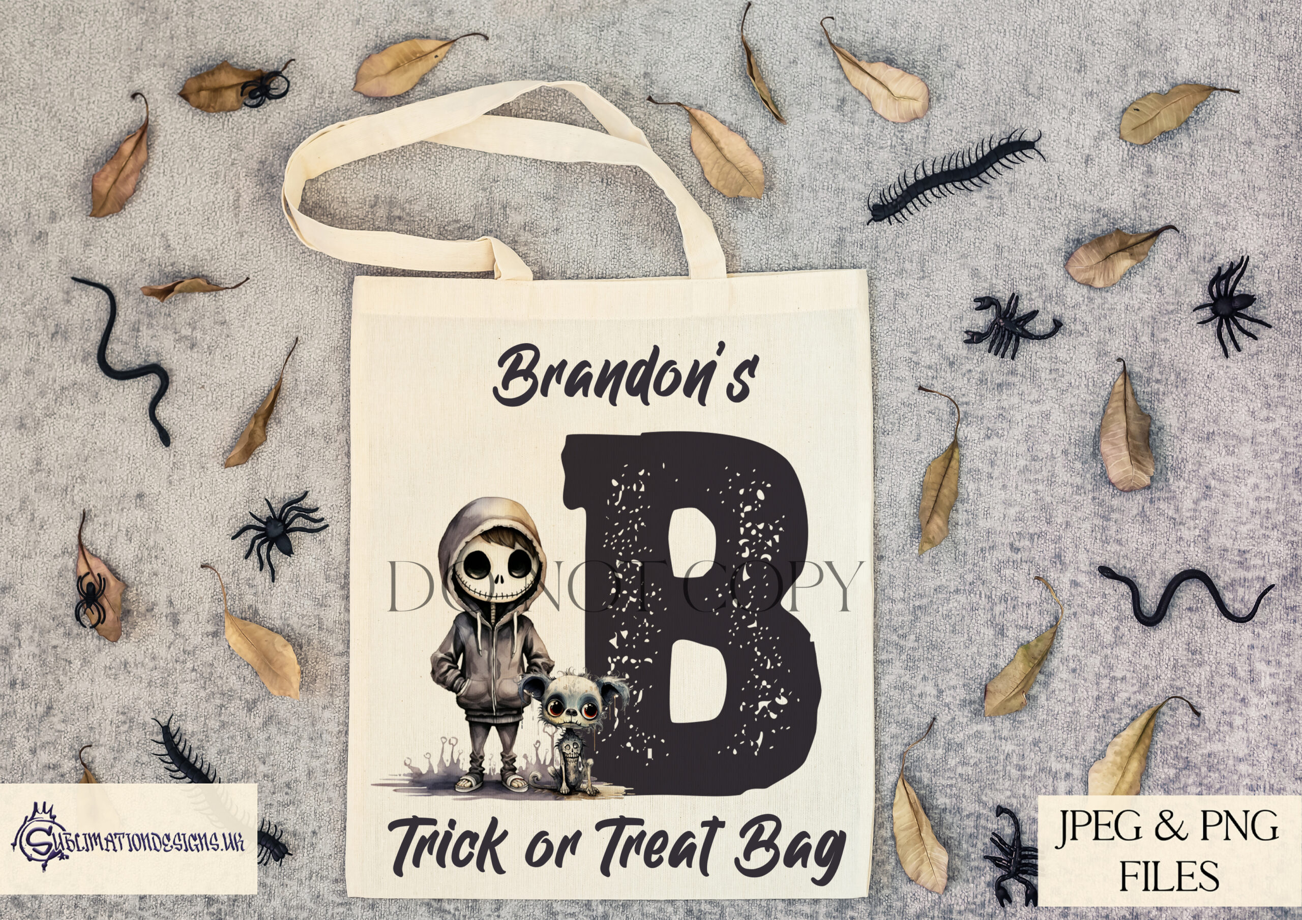 Halloween Inspired Skeleton Boy Alphabet Set - Personalized Halloween Fun