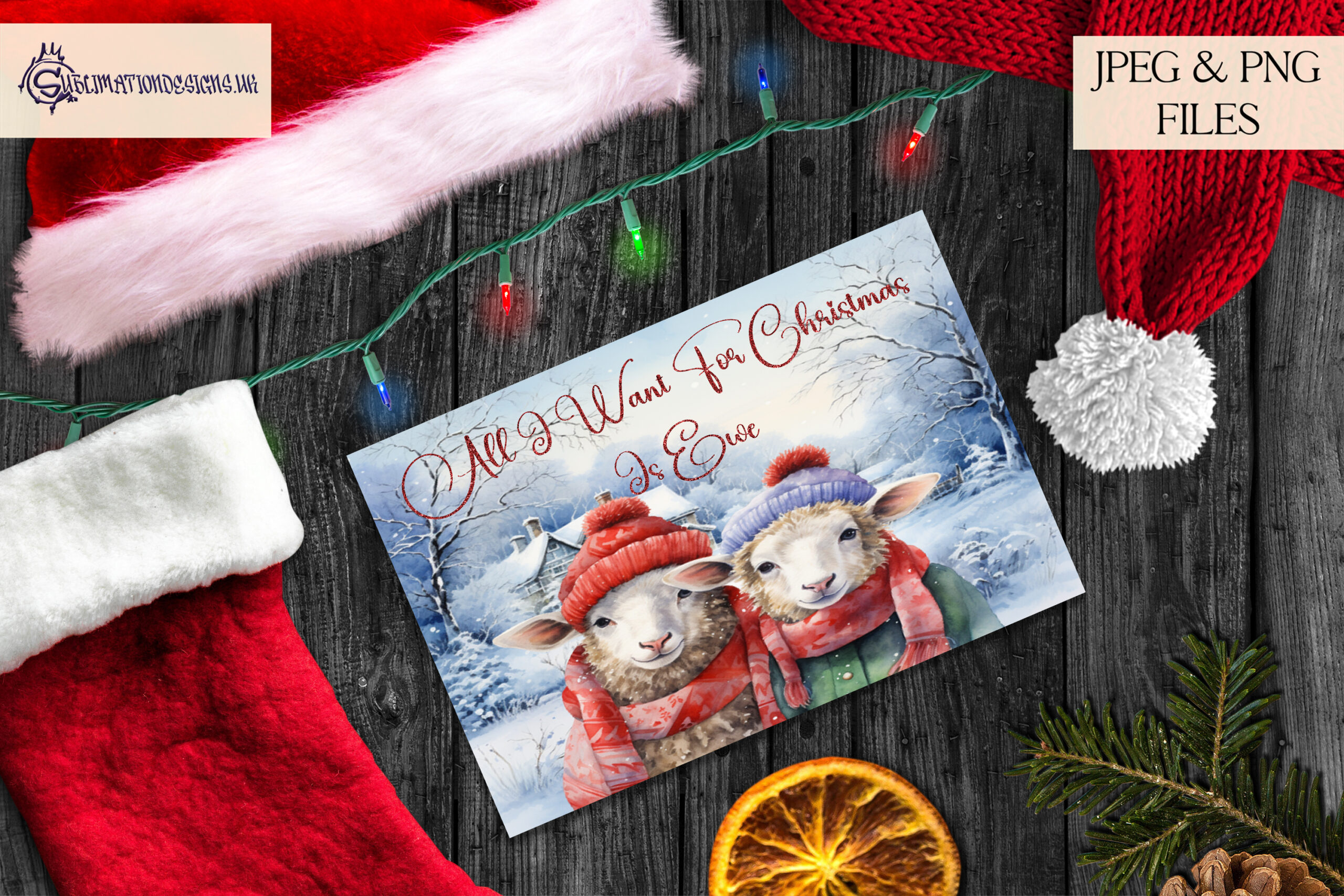 Festive Sheep Christmas Design Set - 8 Charming Designs