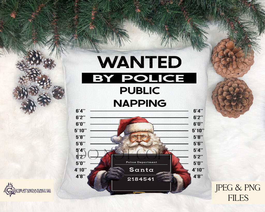Santa's Wanted Mug Shot Designs Set
