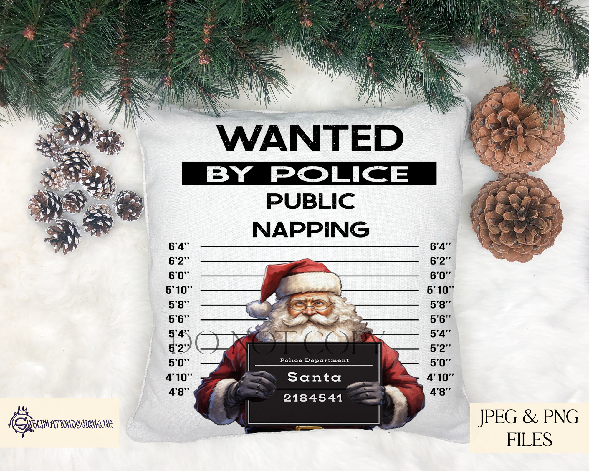 Santa's Wanted Mug Shot Designs Set