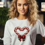 Candy Cane Heart Sublimation Design