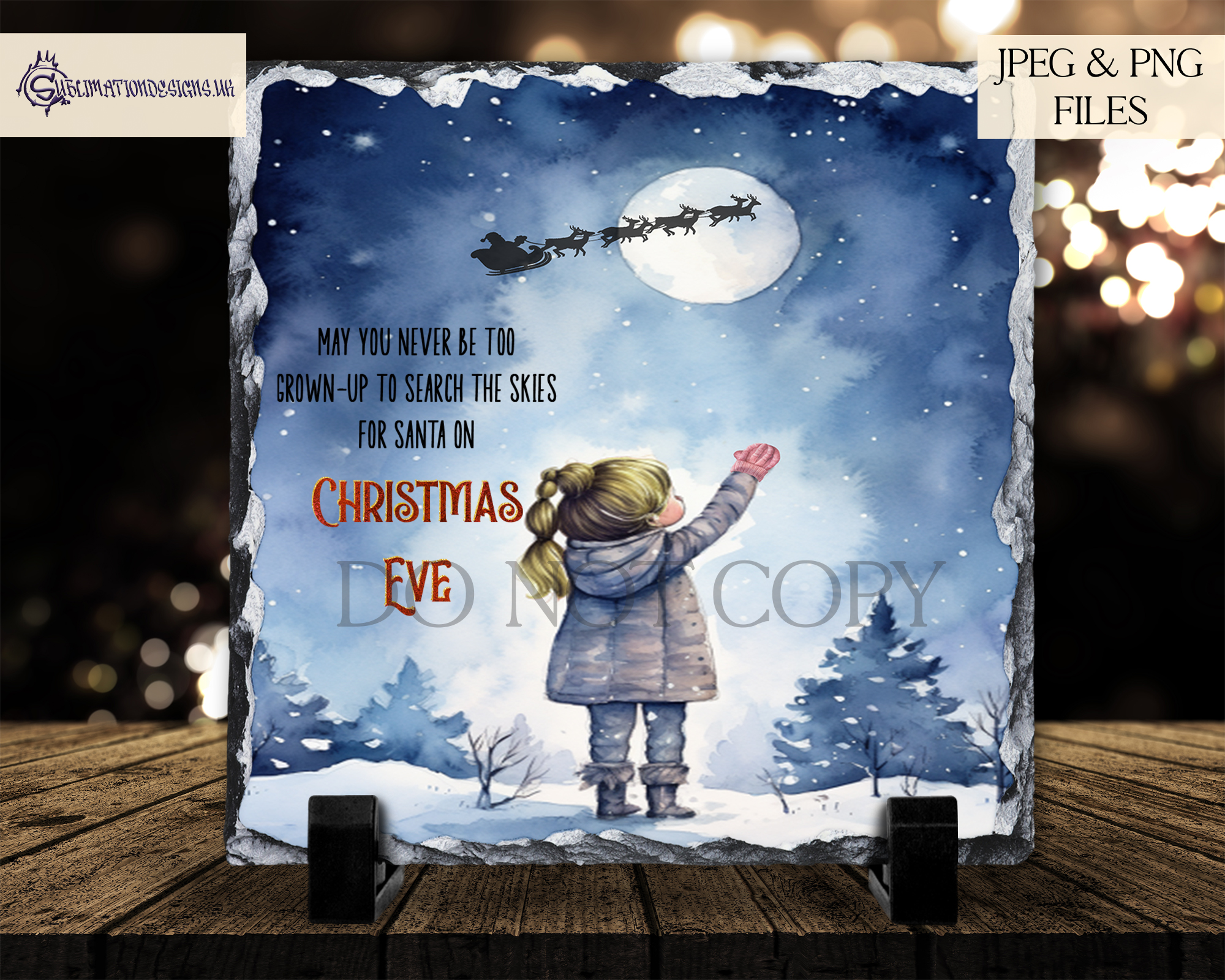 Winter Sky Santa Search Design Set - Holiday Illustration
