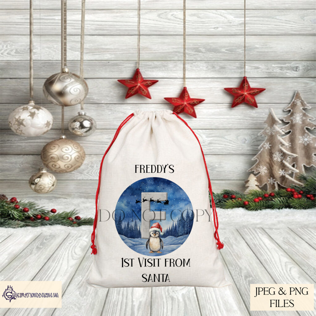 Arctic Christmas Penguin Alphabet Set - Personalized Winter Wonderland