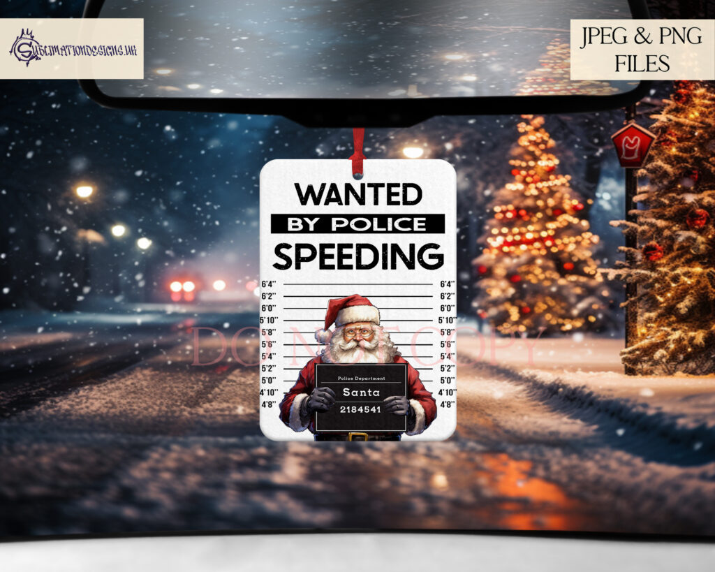Santa's Wanted Mug Shot Designs Set