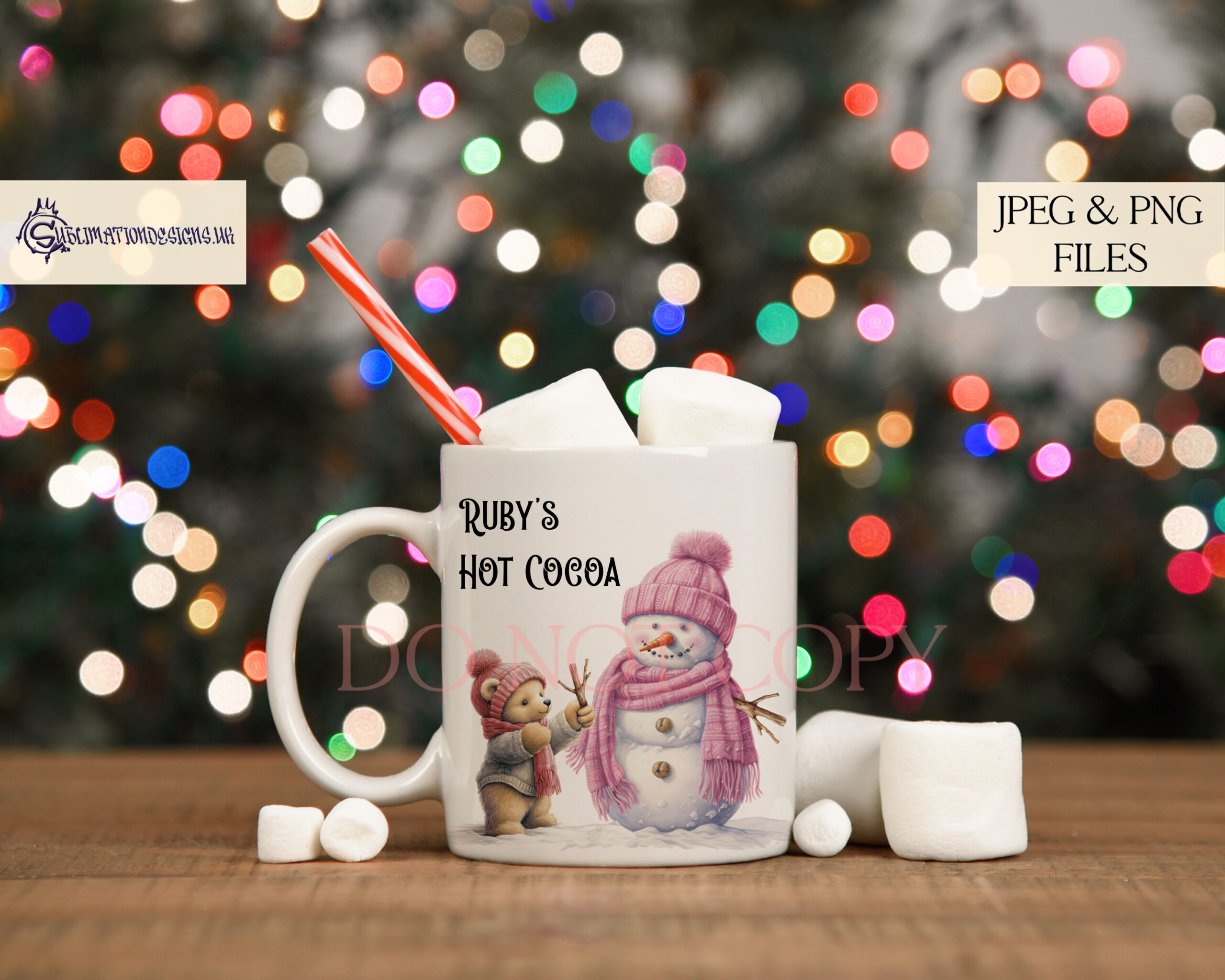 Teddy Bear Building a Snowman Design Set - Holiday Artwork