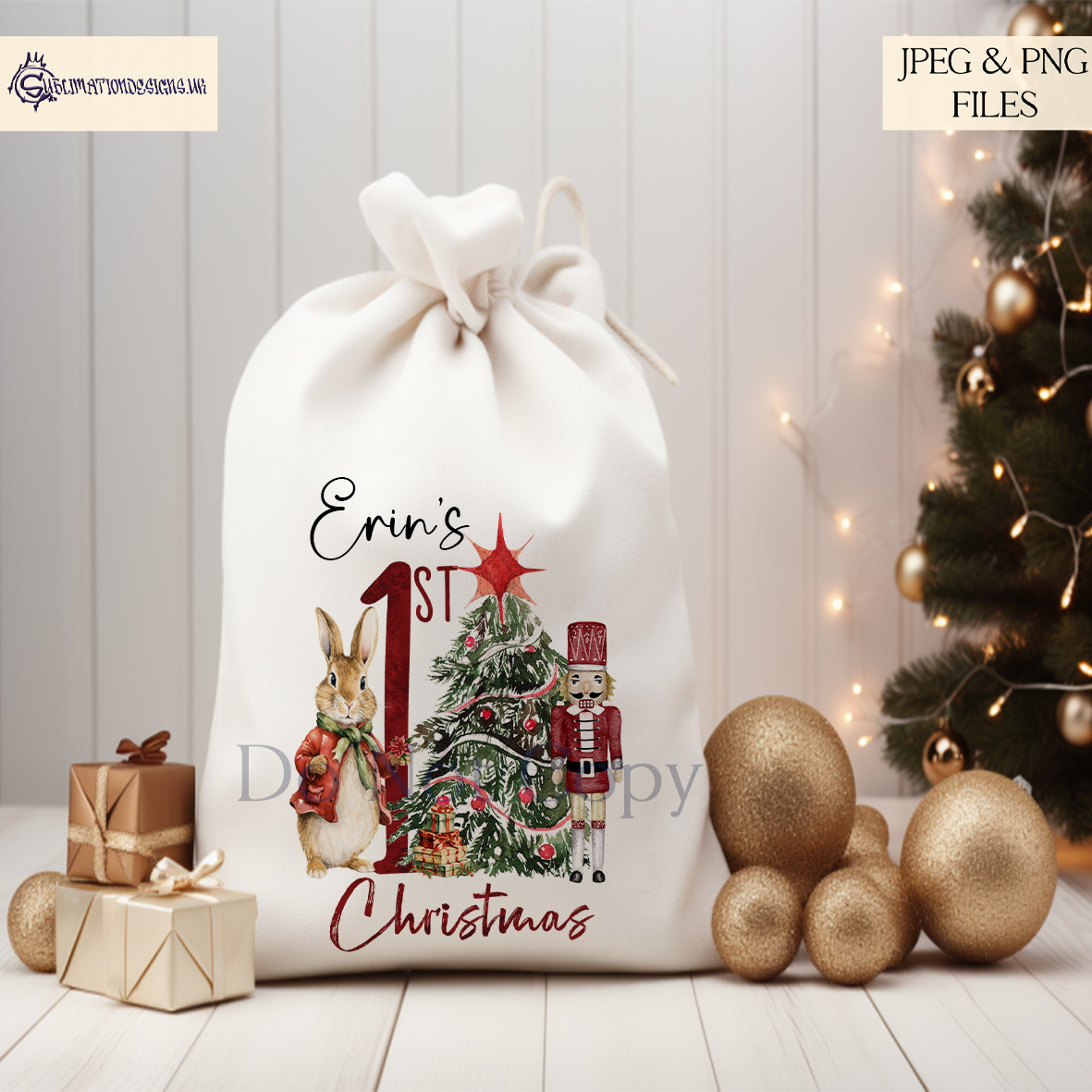 Whimsical Christmas Rabbit Design Set