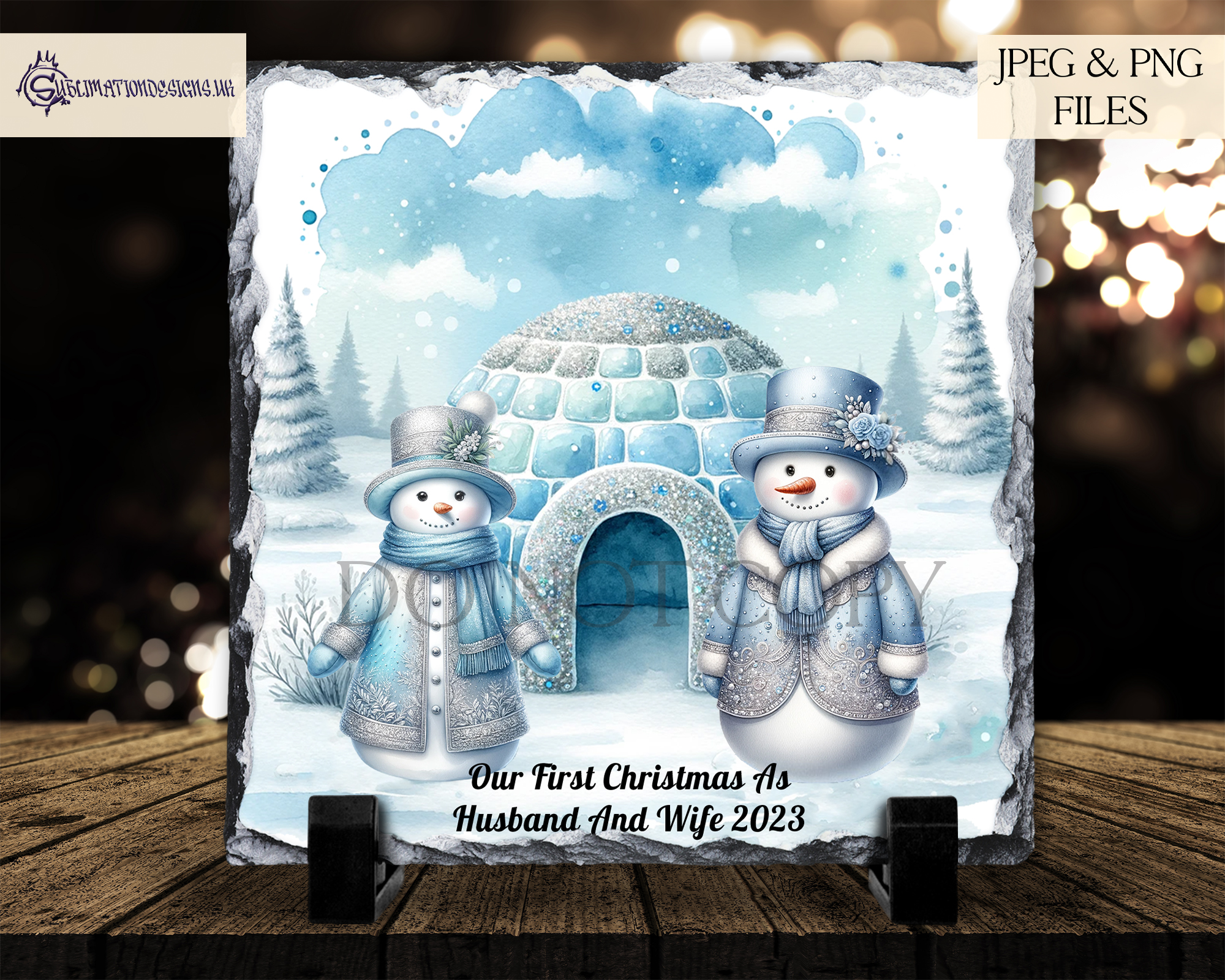 Elegant Baby Blue Snowman Family Design Set