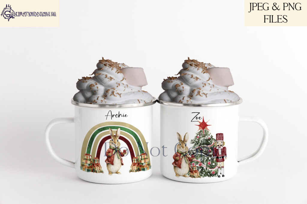 Whimsical Christmas Rabbit Design Set