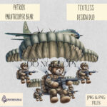 Paratrooper Patrick Bear parachuting from a plane