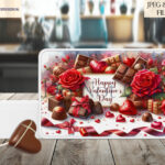 Valentine's Day chocolate and roses design for sublimation