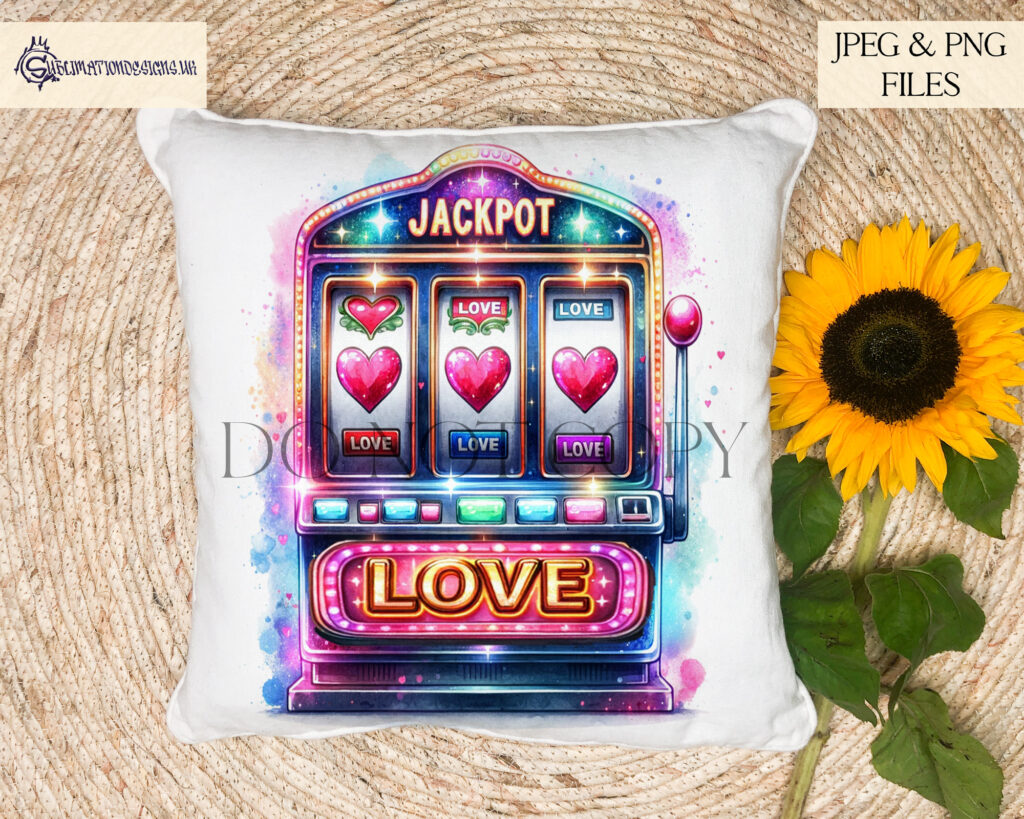 Love-themed slot machine with romantic symbols