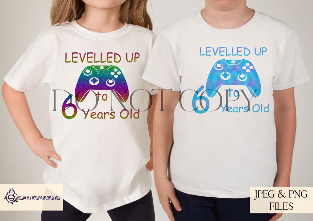 Levelled Up to Years Old gaming birthday design for PlayStation XBOX, and Switch.