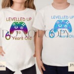 Levelled Up to Years Old gaming birthday design for PlayStation XBOX, and Switch.