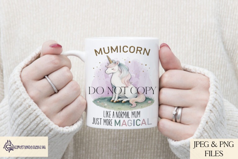 Elegant pastel unicorn design for magical ladies.