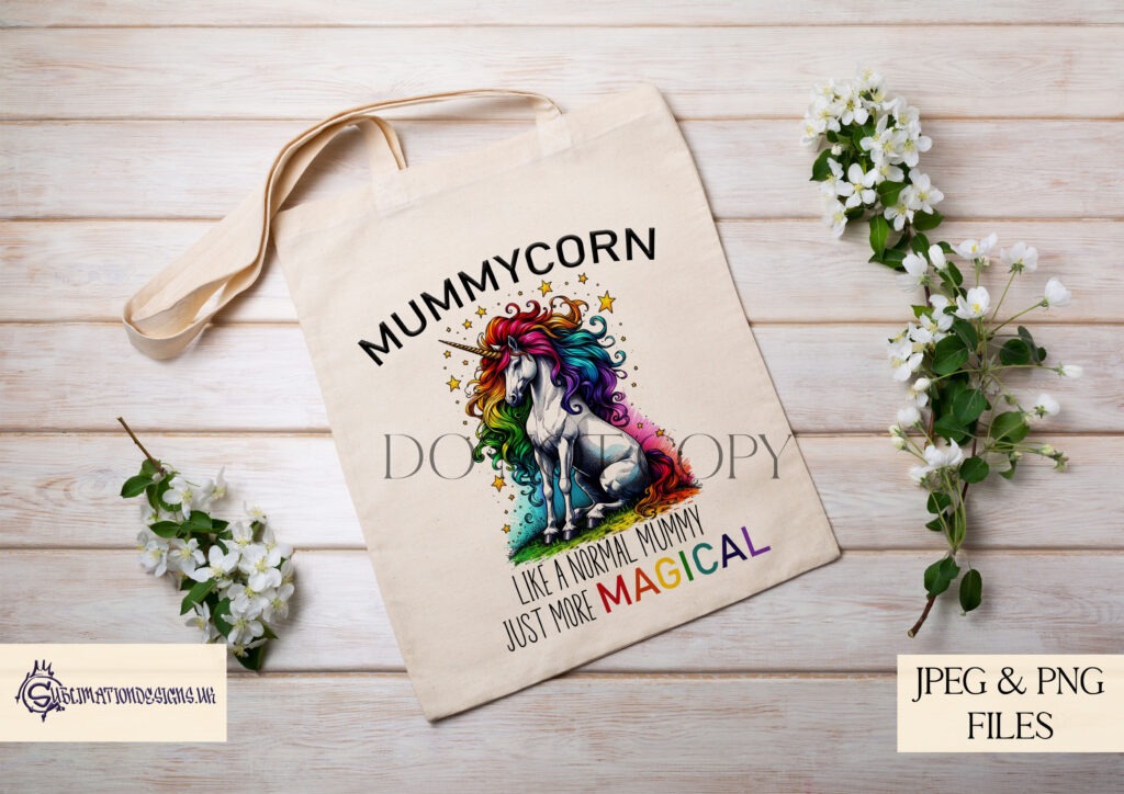 Vibrant unicorn design celebrating special women