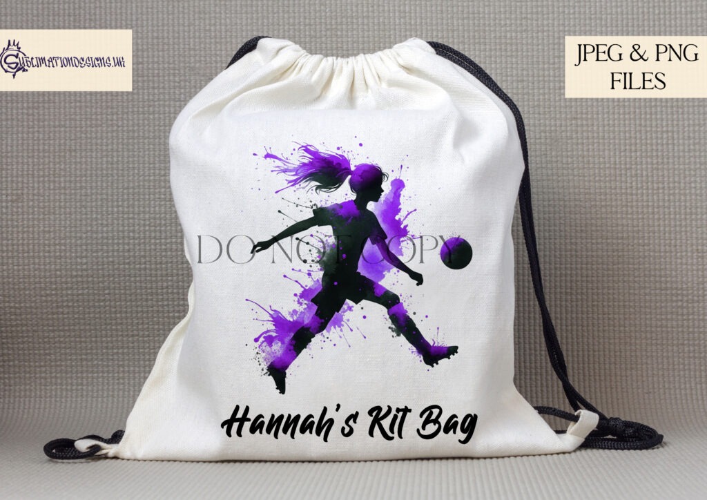 Vibrant paint splash footballing girl silhouette in action