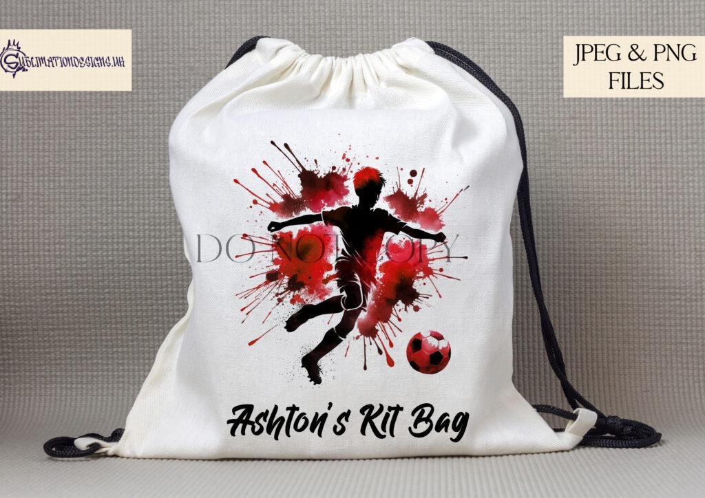 Dynamic paint splash footballing boy silhouette in mid-action