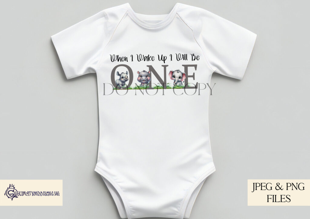 Safari animal birthday design with rhino, elephant, and hippo