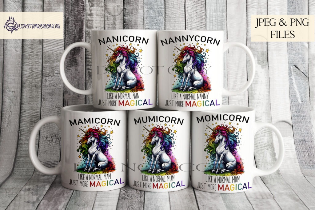 Vibrant unicorn design celebrating special women