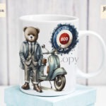 1960's MOD fashion bear with scooter design