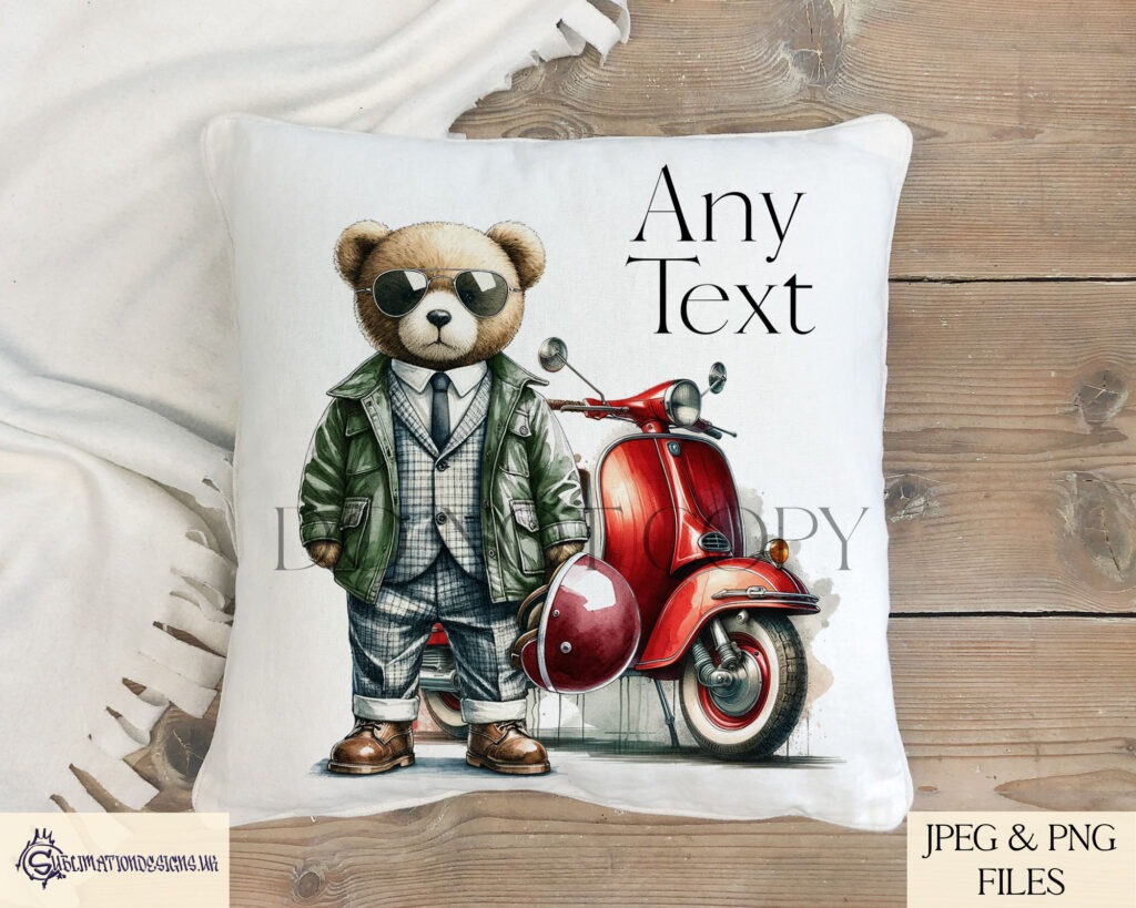 1960's MOD fashion bear with scooter design