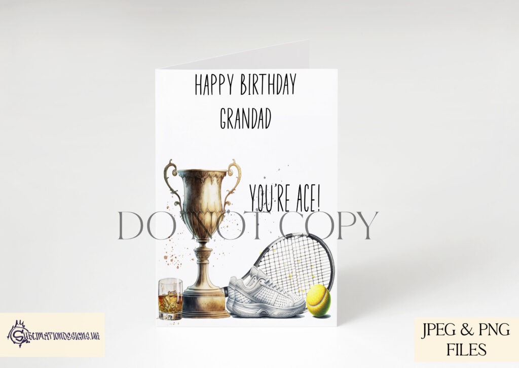 Tennis design paired with beer, lager, and whiskey themes on a delicate paint splash background.