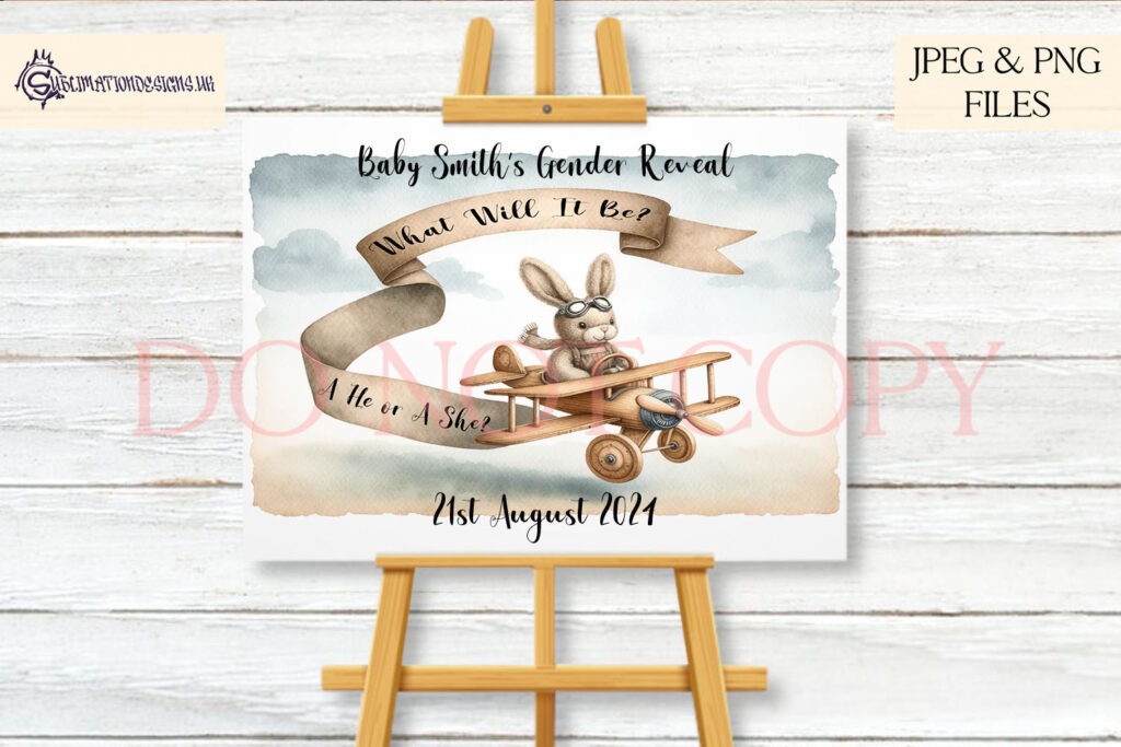 Gender reveal party design asking 'What Will It Be? A He or A She?