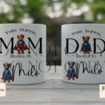 Family of superhero bears in watercolour style for crafting and gifts